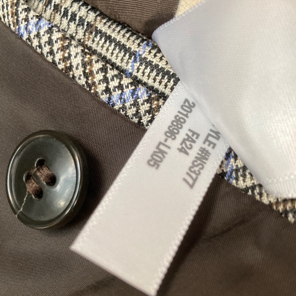 Madewell Italian Wool Fabric Houndstooth Plaid Blazer w/Contrast Felted Collar - Picture 14 of 16